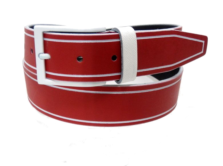 Cintura uomo vacchetta- rosso - 35mm
